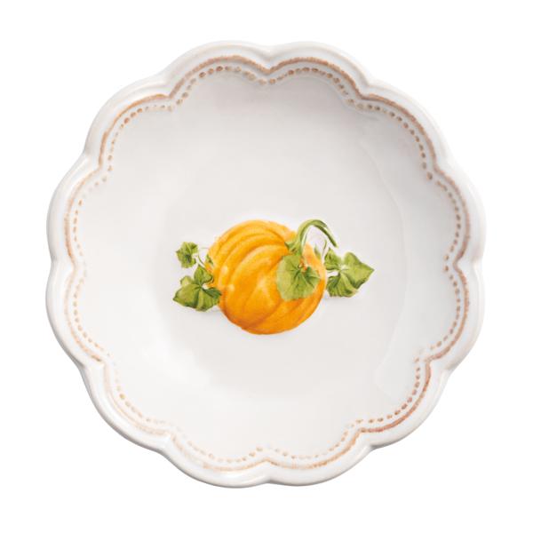 Nested set of three stoneware dipping bowls with elegant scallop rims