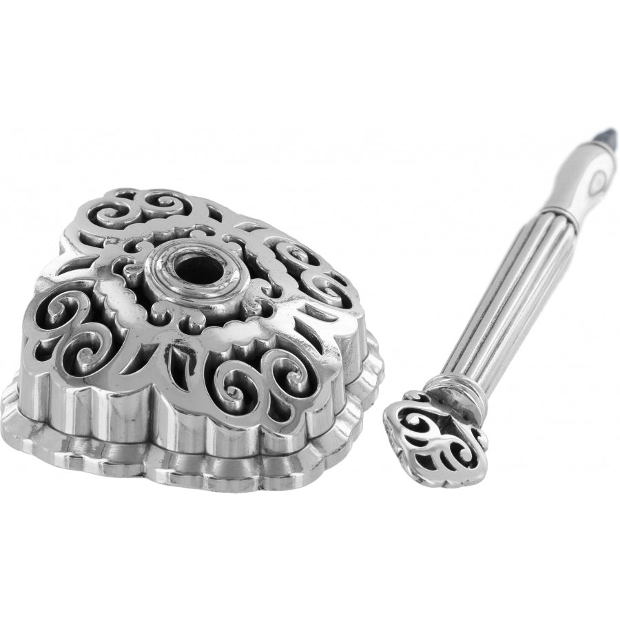 Silver plated Geneva pen set with refill-style mechanism