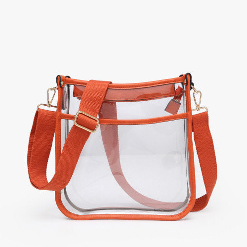 Posie Clear Crossbody with Removable Strap Burnt Orange