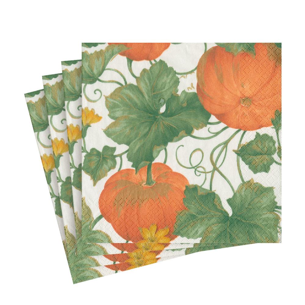 Packaged Caspari triple-ply luncheon napkins with museum artwork printed in Germany.