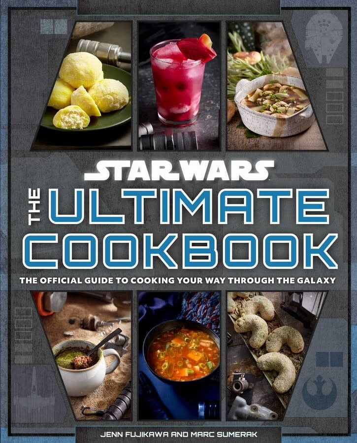 Hardcover Star Wars cookbook featuring galaxy-inspired recipes with a black cover.
