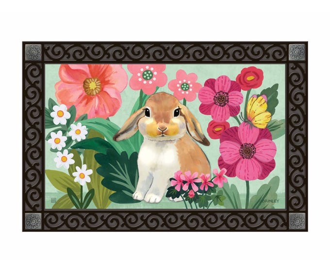 MatMate doormat insert with non-slip recycled rubber backing in neutral tones.
