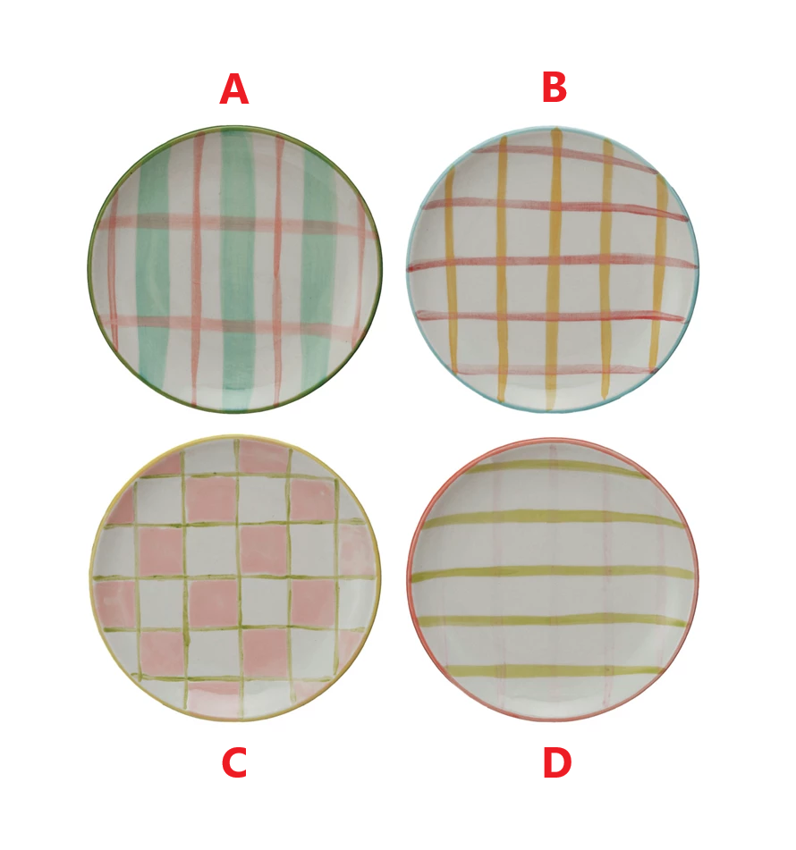 Stoneware Plate with Design