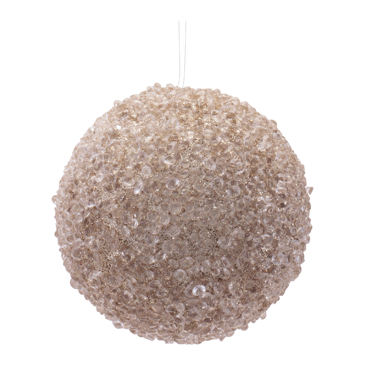 Four-inch acrylic ball ornament with a smooth spherical shape.