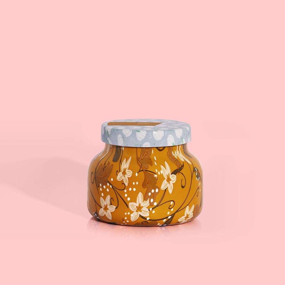 8 oz Petite jar featuring a pumpkin dulce holiday pattern with festive seasonal designs.