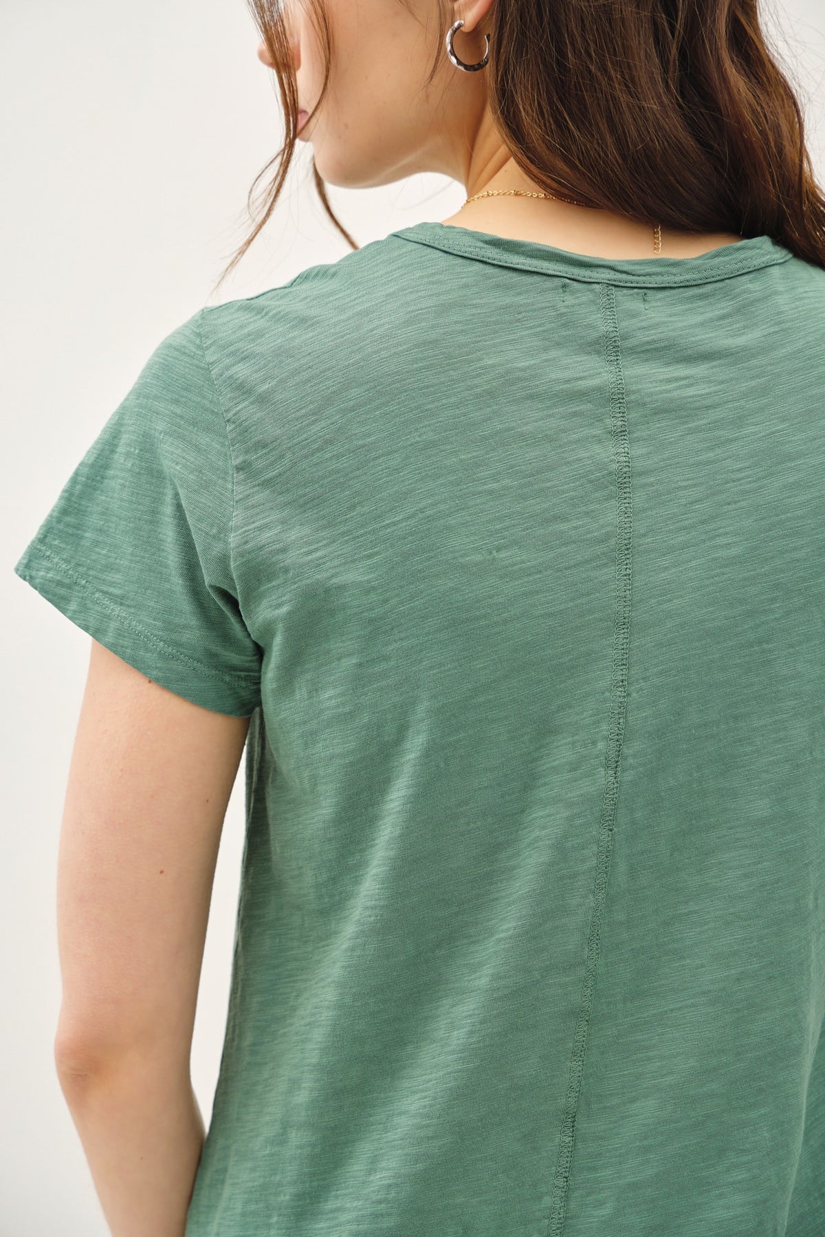 Ginny Garment Dyed Slub Tee in soft cotton with a relaxed silhouette and subtle slub texture.