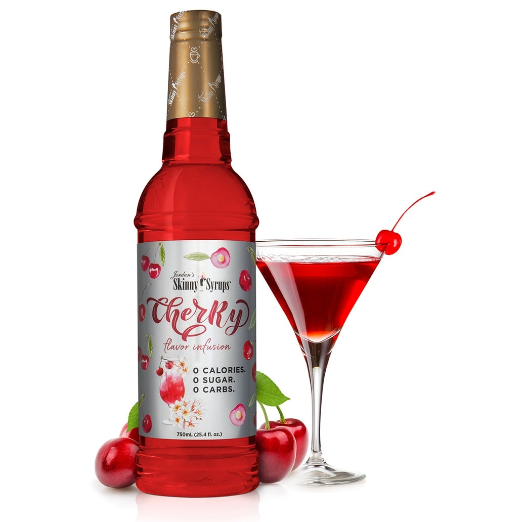 Bottle of Sugar Free cherry flavor infusion syrup with vanilla almond notes.