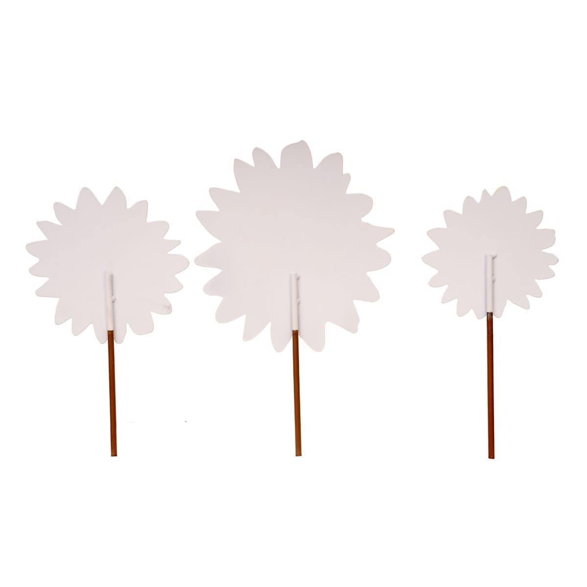 Metal sunflower stake with yellow petals and brown center