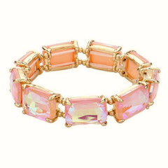 Emerald Cut Gem Stretch Bracelet