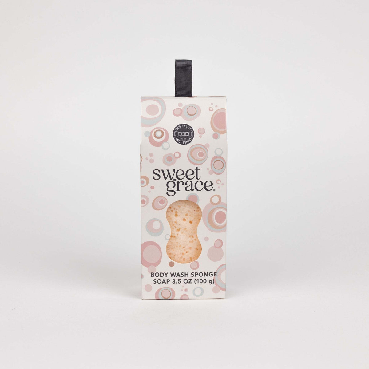 Sweet Grace body wash sponge with rich creamy lather texture in warm neutral tones