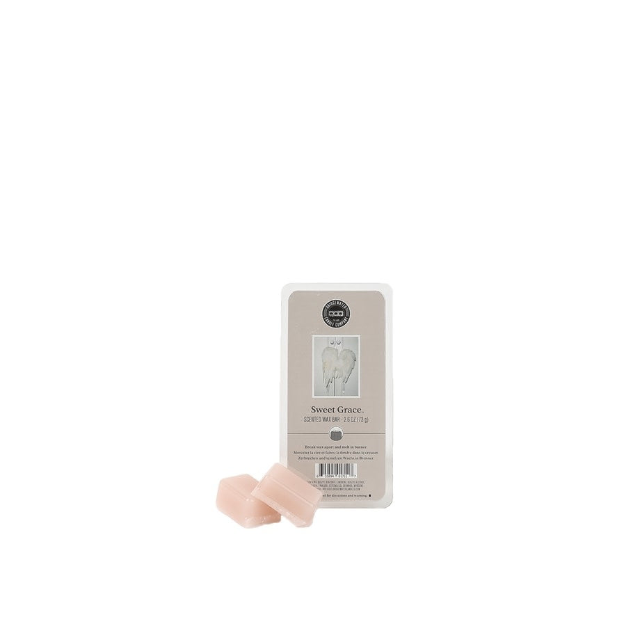 Sweet Grace wax bar featuring exotic passion fruit tea and patchouli scents in a rectangular soy-blend shape.