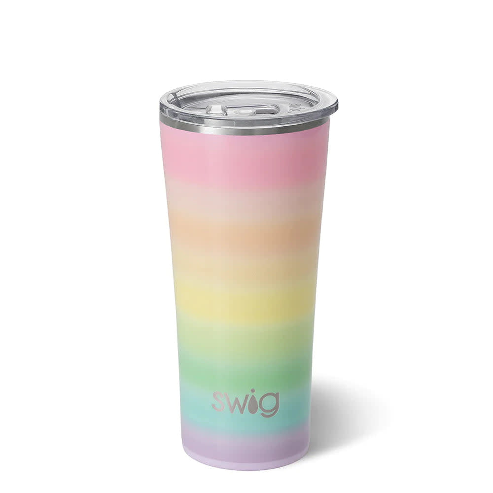 Matte black Swig Life 22oz tumbler with silicone base and removable lid slider