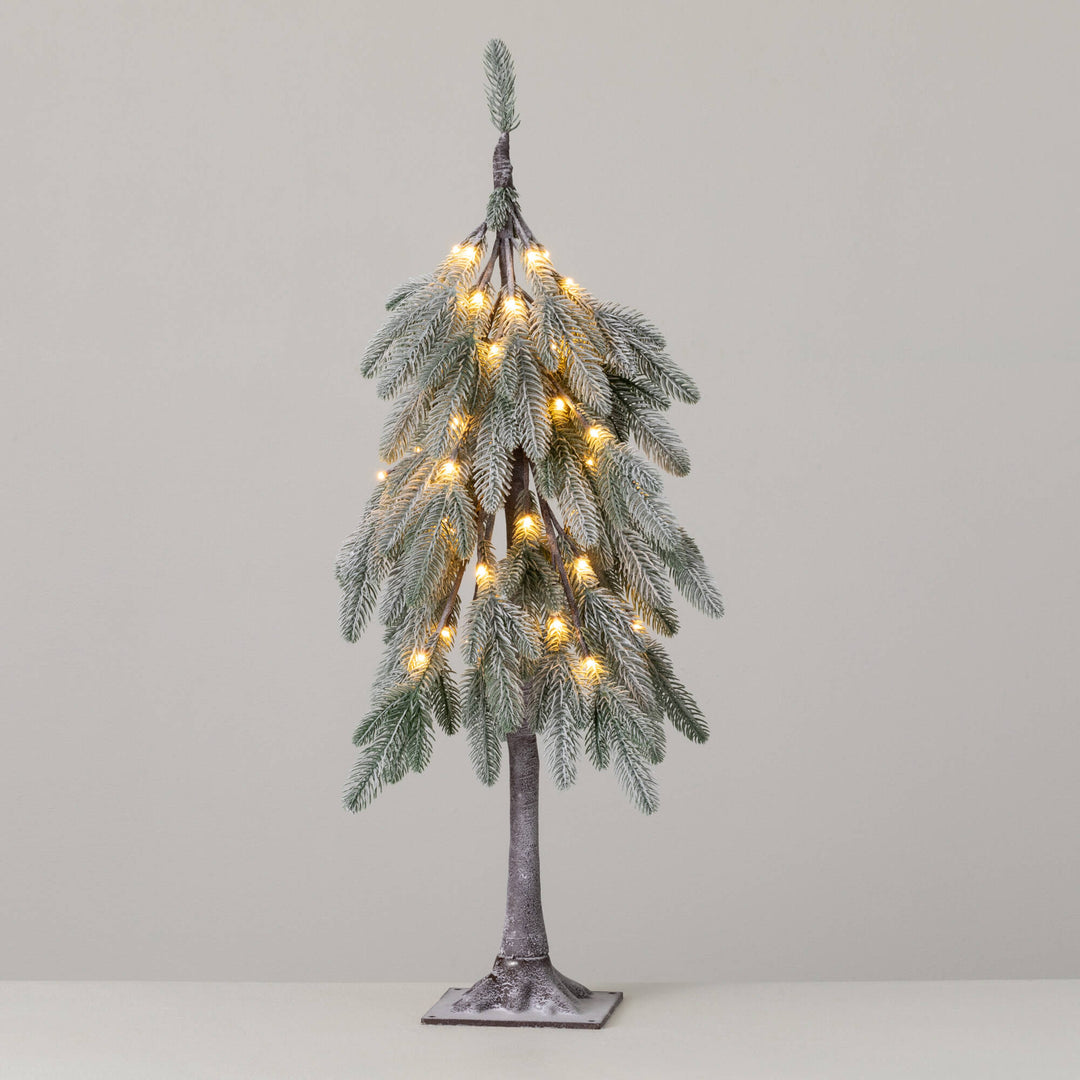 3’ Lit Flocked Droopy Tree