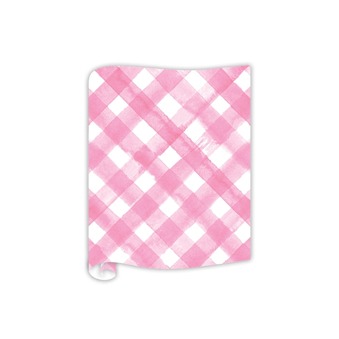 Continuous roll table runner in natural paper texture with a subtle organic pattern.