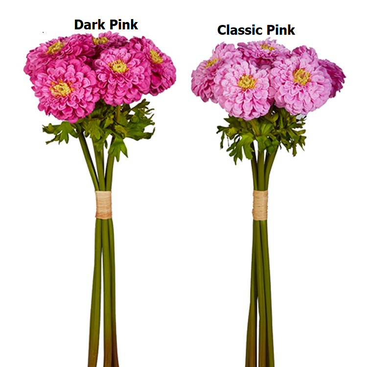 Pink polyester foam flower bundle measuring 22 inches long.
