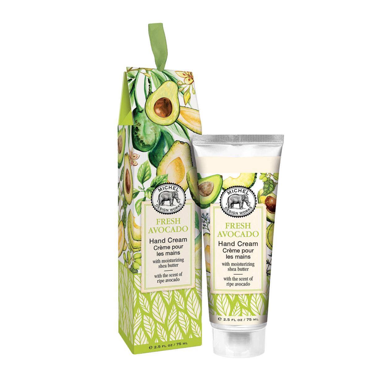 Front view of a white cylindrical tube labeled Hand Cream with a silver cap.