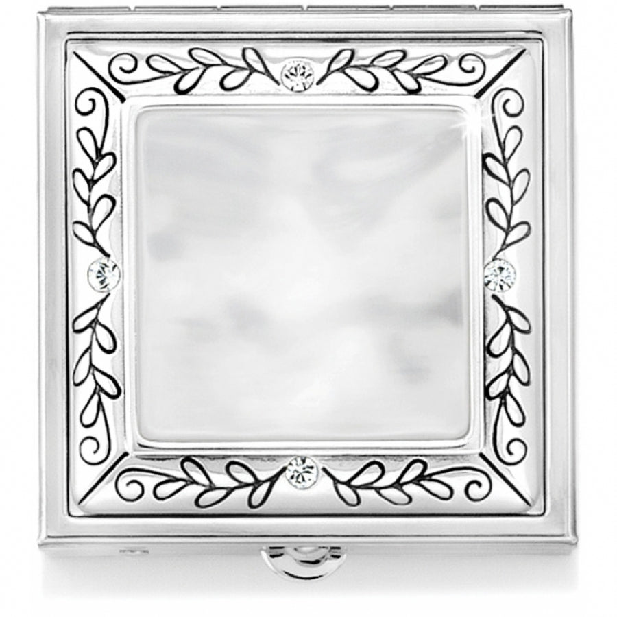 Silver-plated tapestry pill box with pressure-release closure
