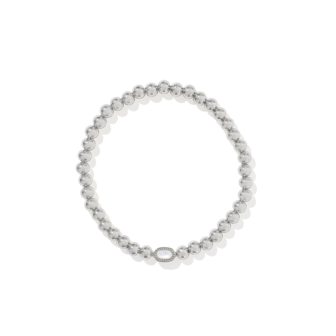 Mini Elaina Stretch Bracelet Ivory Mother of Pearl