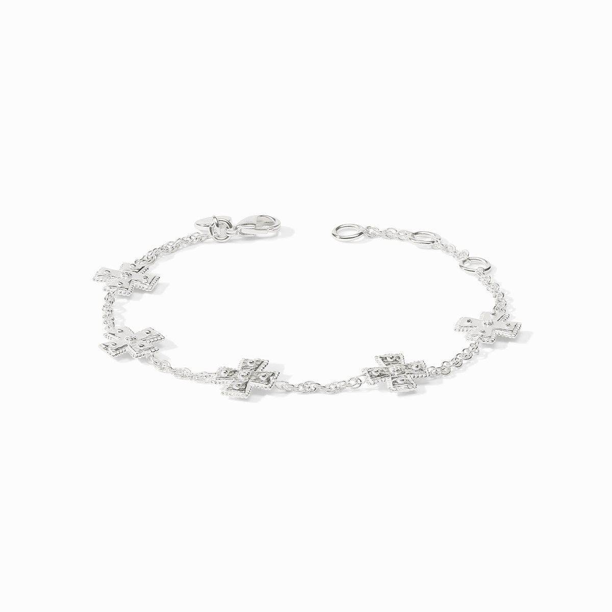 Adjustable silver plate delicate bracelet with lobster clasp closure