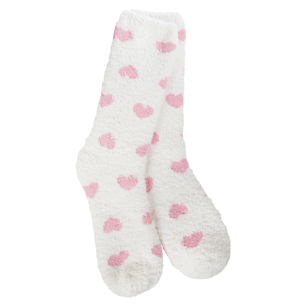 Lightweight cozy crew socks in holiday spring colors made with polyester and spandex.