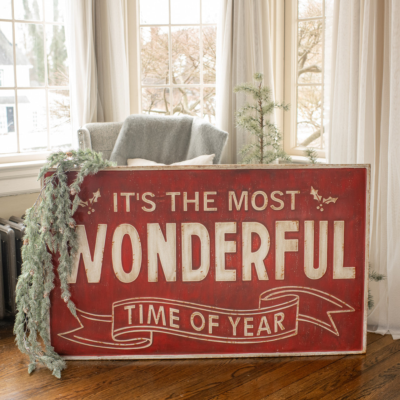 48-inch metal sign with a rectangular frame displaying the text Wonderful Sign.