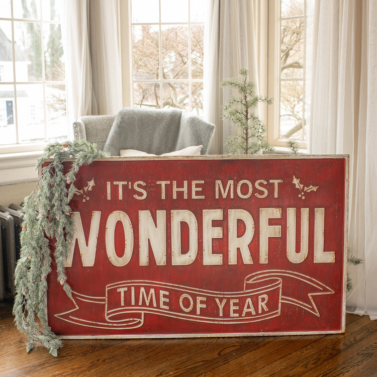 48-inch metal sign with a rectangular frame displaying the text Wonderful Sign.
