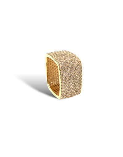 Camila Eternity Ring in sleek silver metal with a continuous band of round brilliant-cut diamonds.