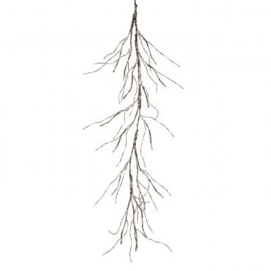 48-inch snow covered frosted birch garland with realistic twig branches.