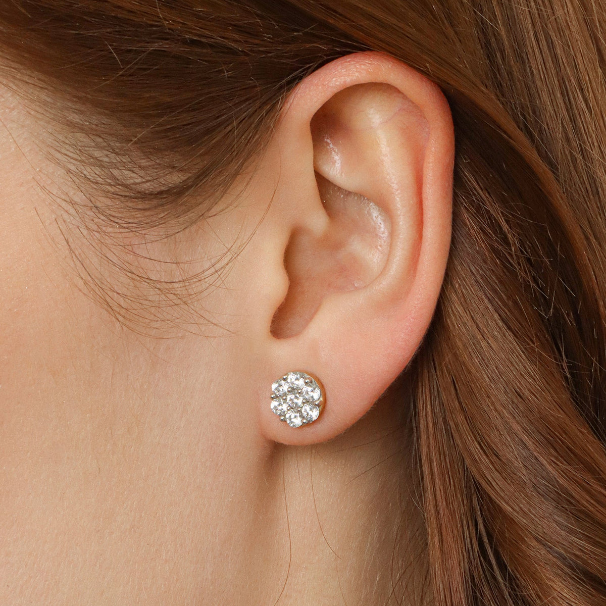 Lab-grown diamond large sphere stud earrings in gold finish