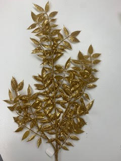 29-inch glitter gold white ash spray with multiple shimmering leaf branches.