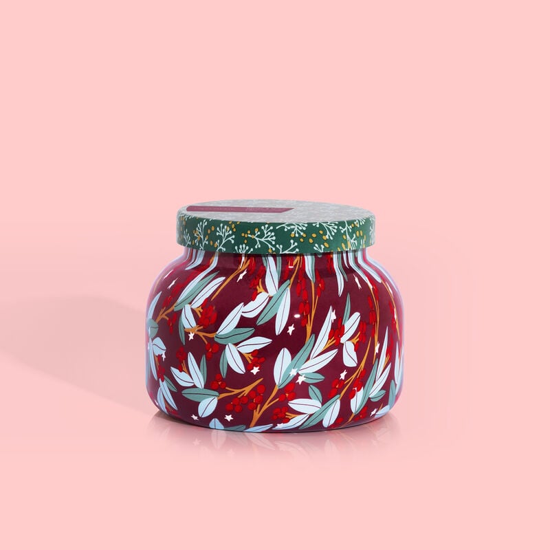Pattern Play Jar candle in Tinsel & Spice scent with cinnamon clove notes