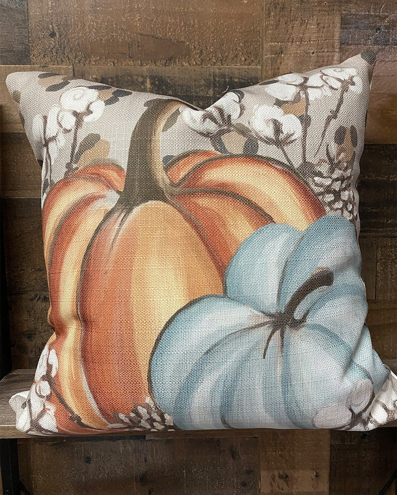 Leopard print pumpkin-shaped decorative pillow with a soft fabric texture.