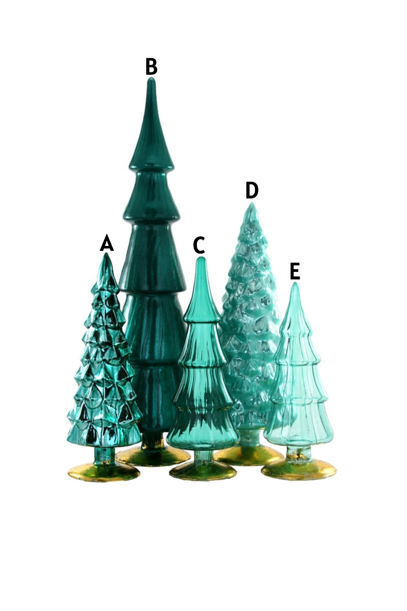 Glass Hue Tree candle holder with a natural tree branch silhouette.