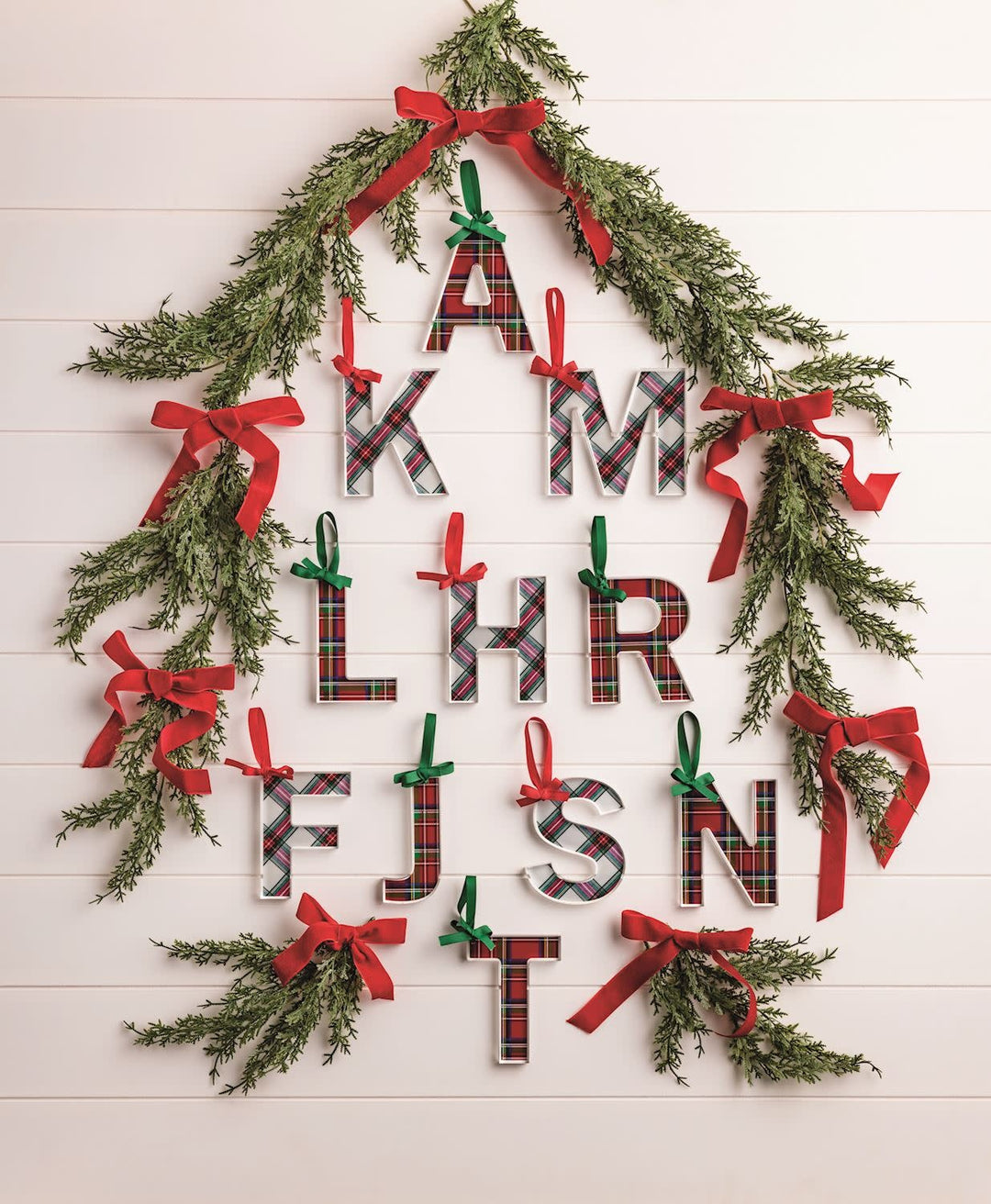 Tartan Letter Ornaments