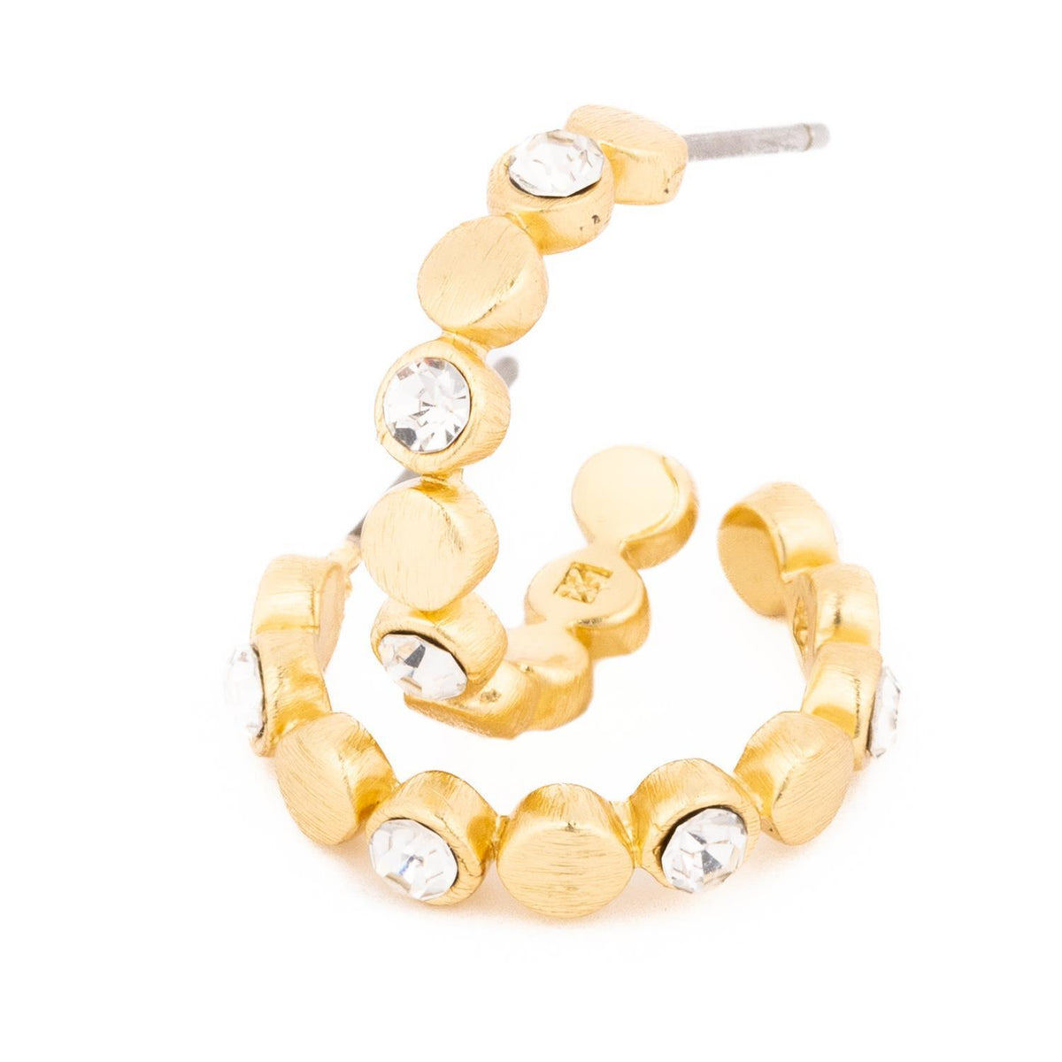 Gold-plated Gianna earrings featuring a delicate chain link design with small dangling charms.