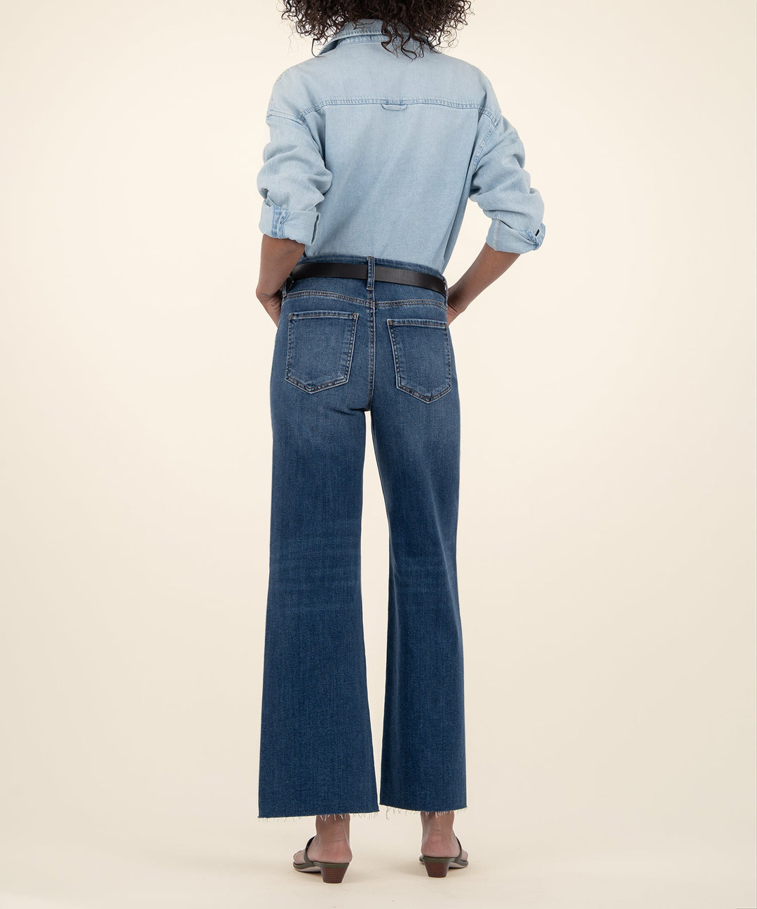 Meg High Rise Fab Ab Wide Leg Raw Hem, Long