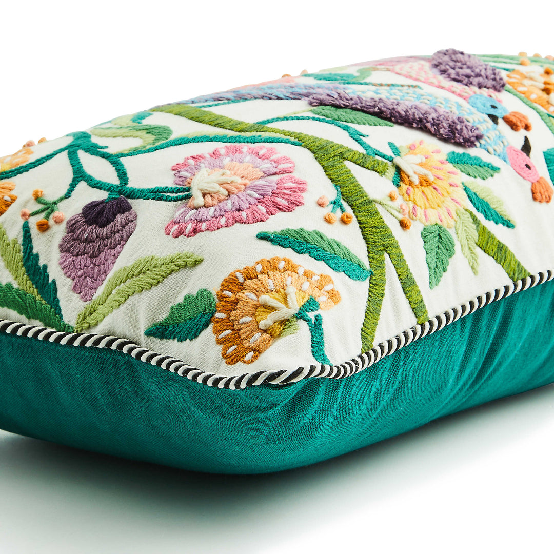 Carnivale Two Birds Lumbar Throw Pillow