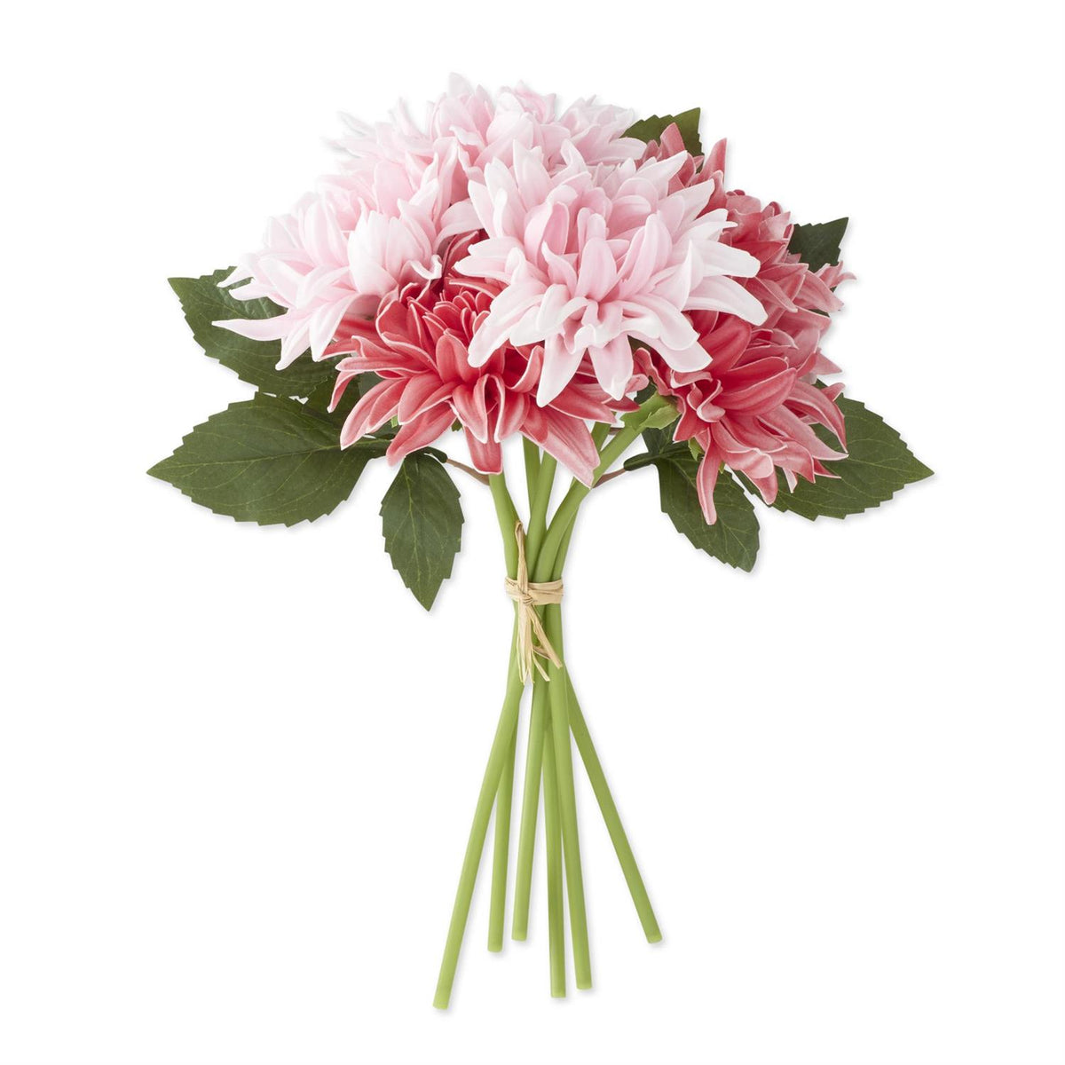 Bundle of twelve artificial dahlia flowers with realistic petals in shades of purple and pink.