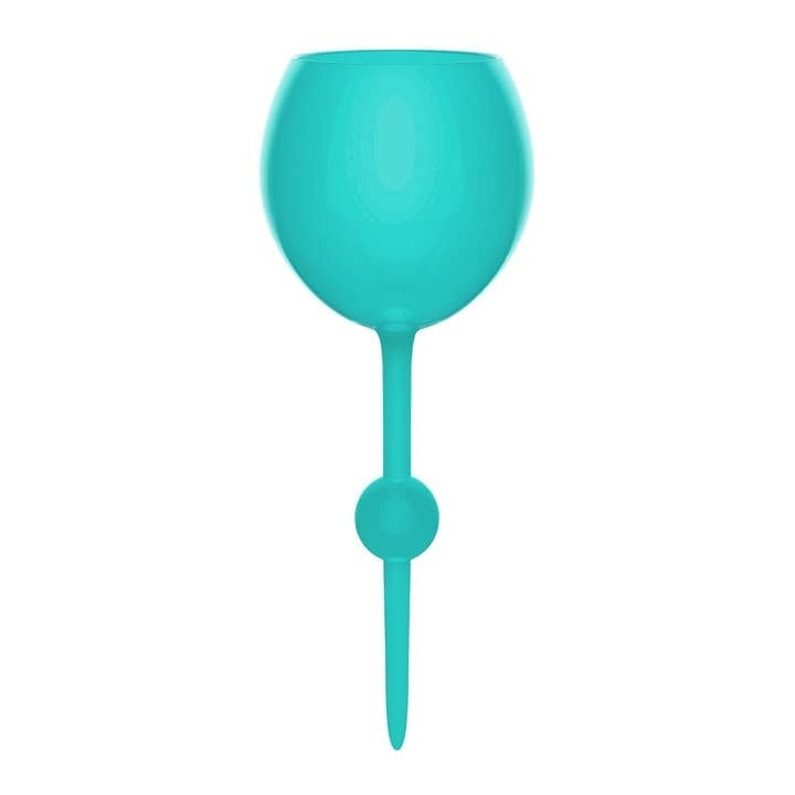 Teal Original Beach Glass with a smooth curved handle designed to hold over 12 oz.