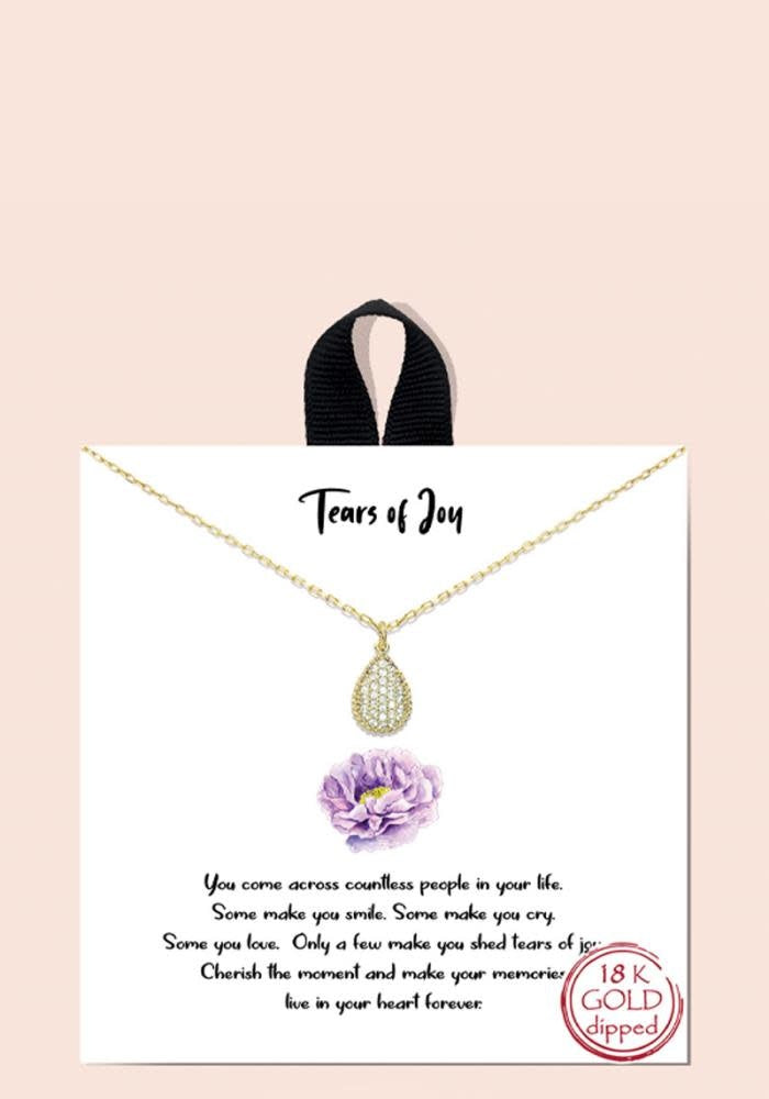 Teardrop shape necklace with gold dipped lead chain