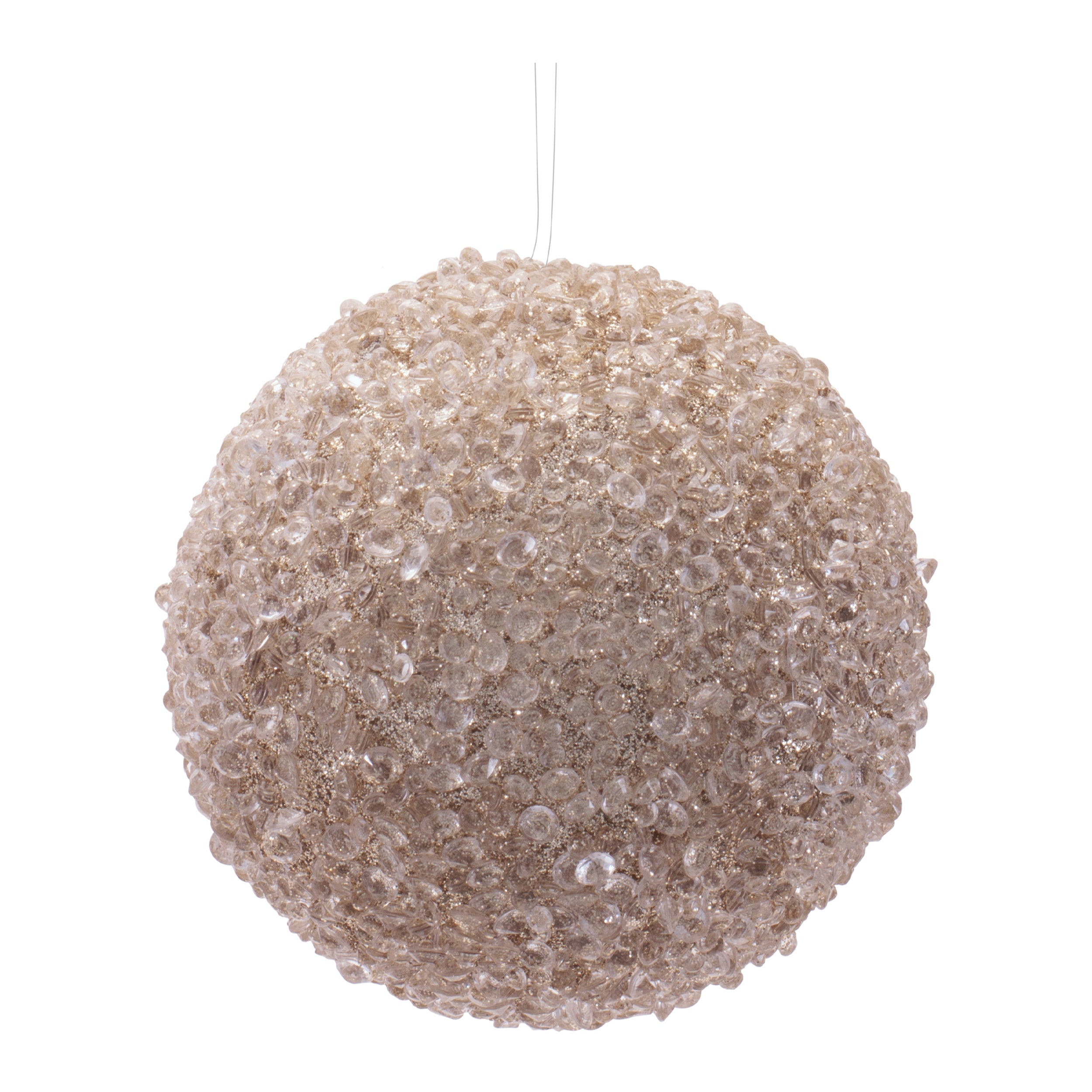 4-inch acrylic ball ornament in teal with a glossy finish.
