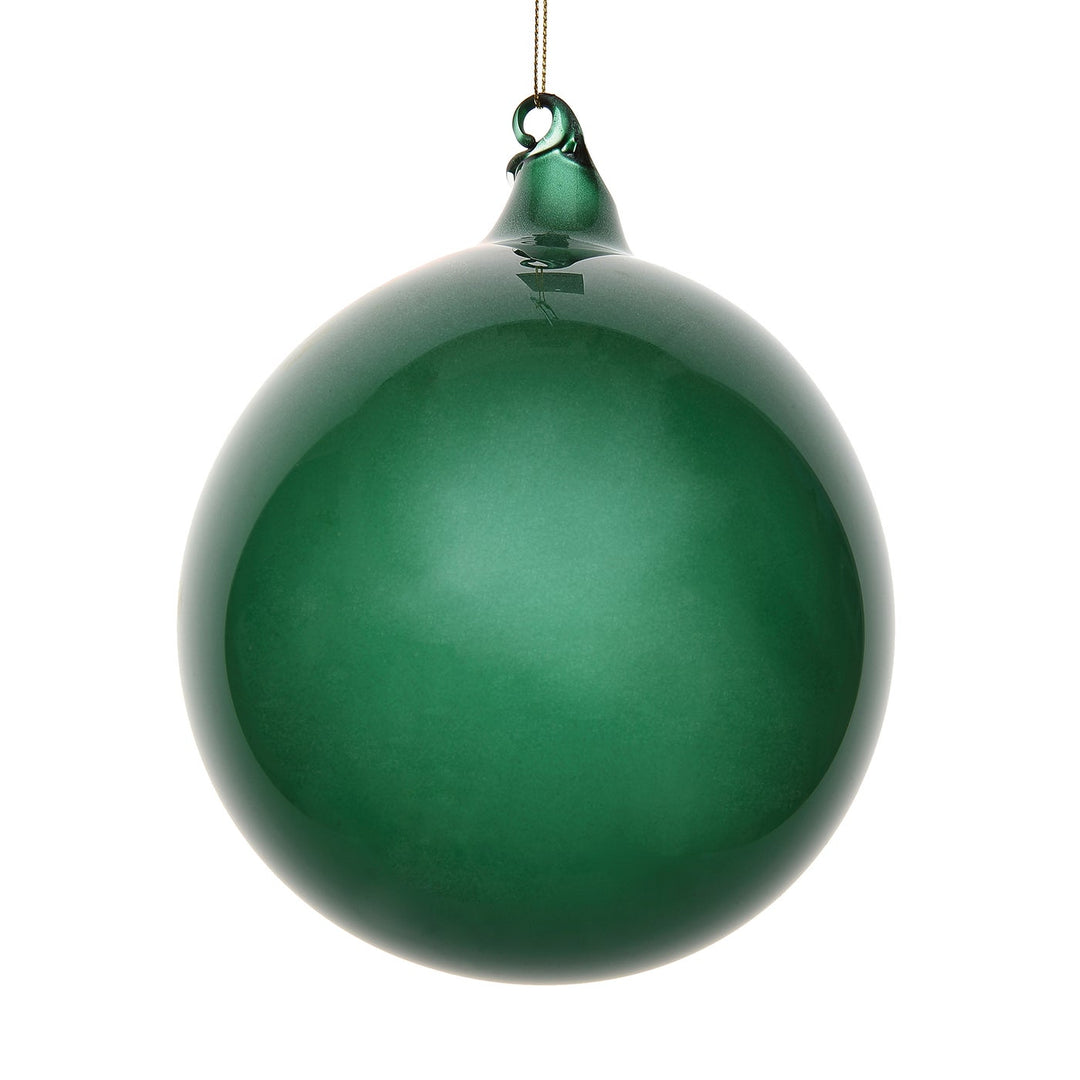 150mm green glitter bubblegum ball ornament with a smooth finish and hanging loop.
