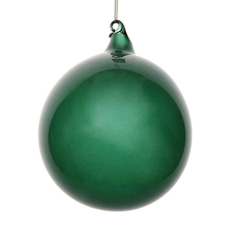 150mm green glitter bubblegum ball ornament with a smooth finish and hanging loop.