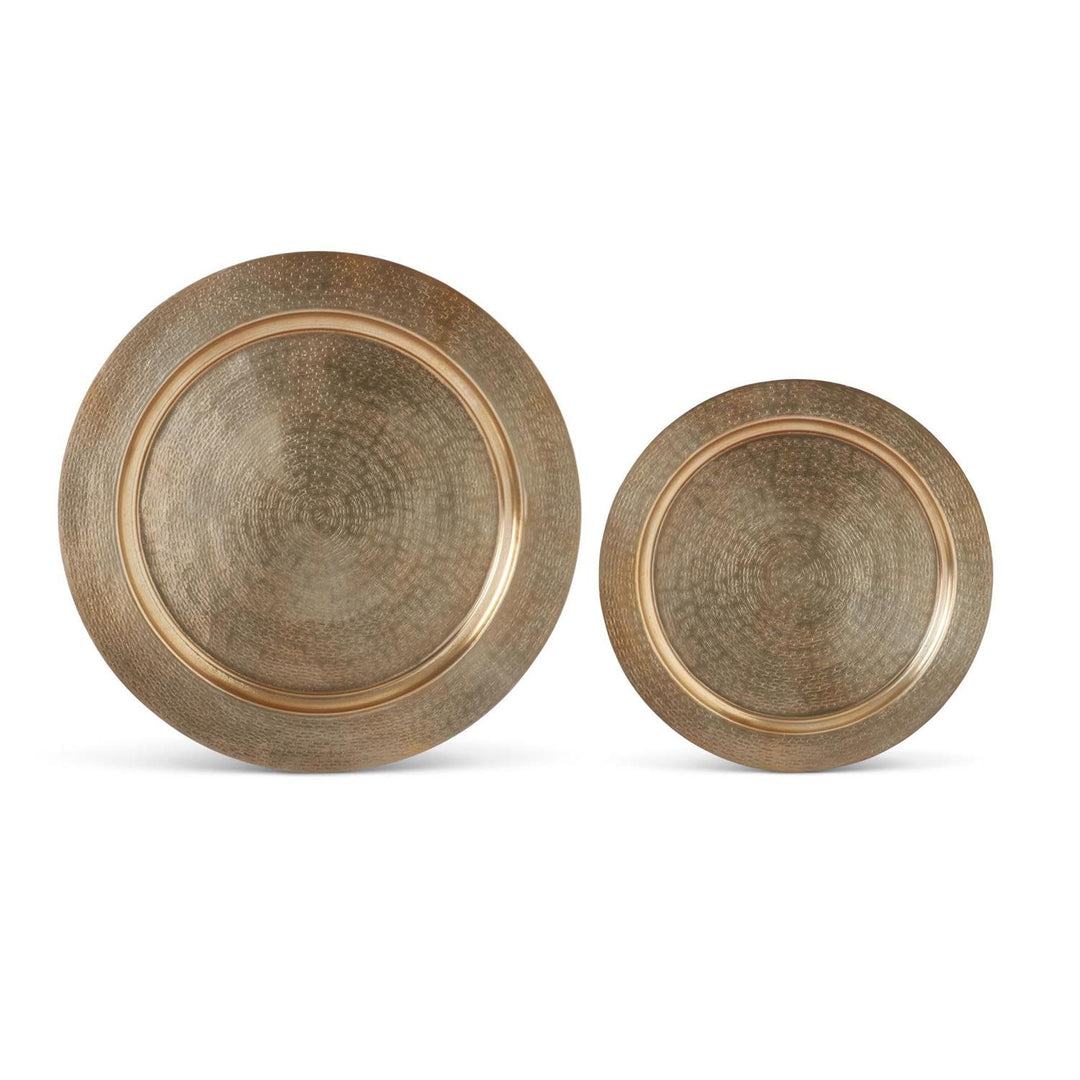 Textured Antiqued Gold Rimmed Tray