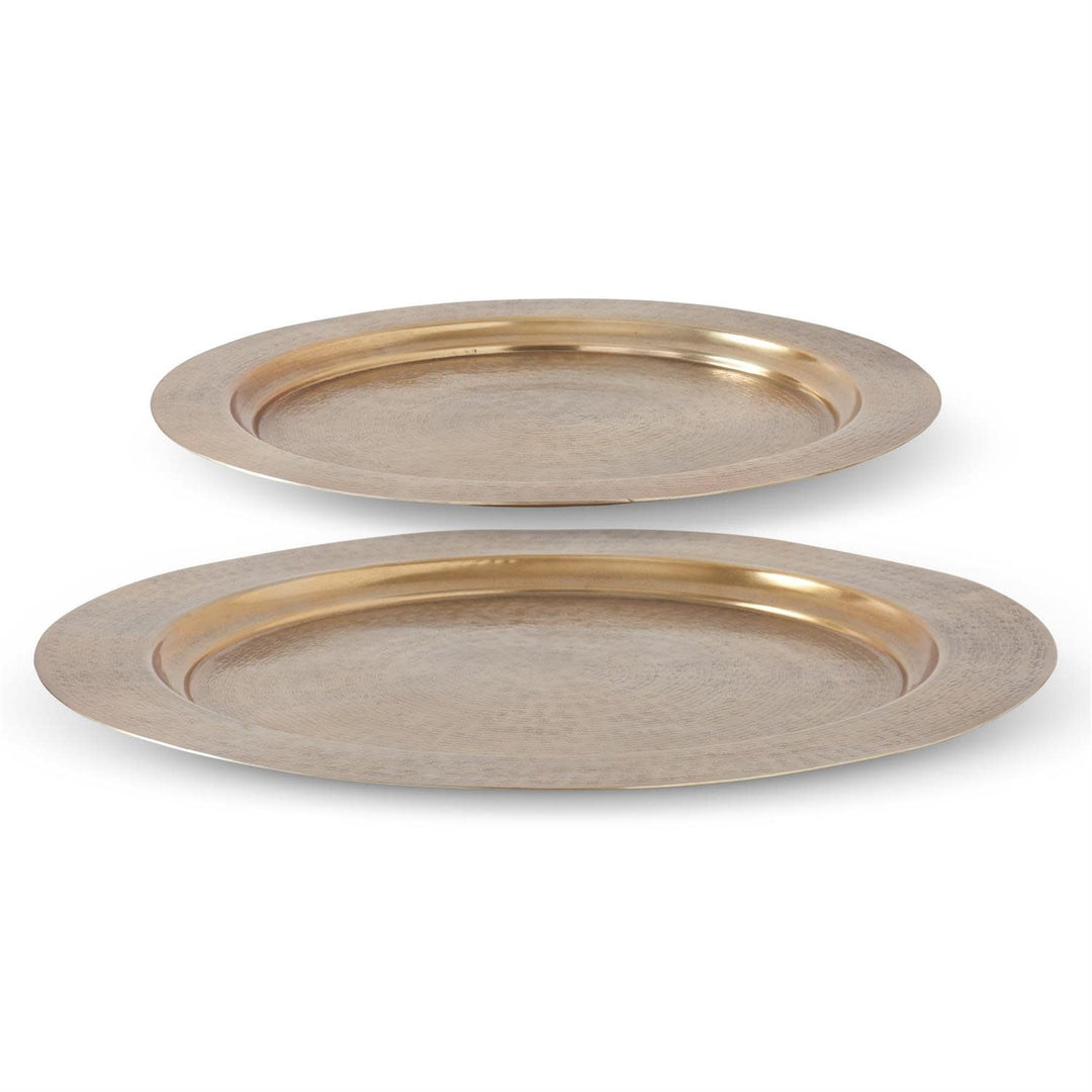 Textured Antiqued Gold Rimmed Tray