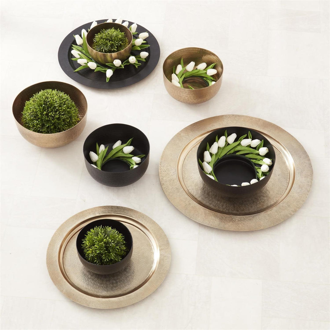 Textured Antiqued Gold Rimmed Tray