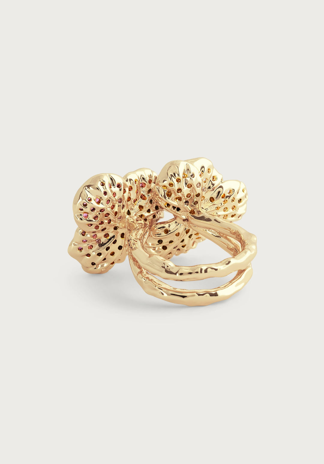 Orchid Double Pink Pavé Ring