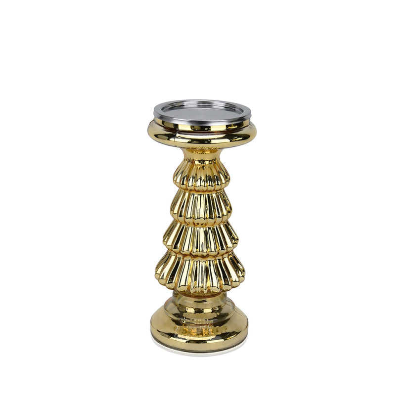 Metallic Christmas accessory with a brilliant finish designed to add holiday cheer.