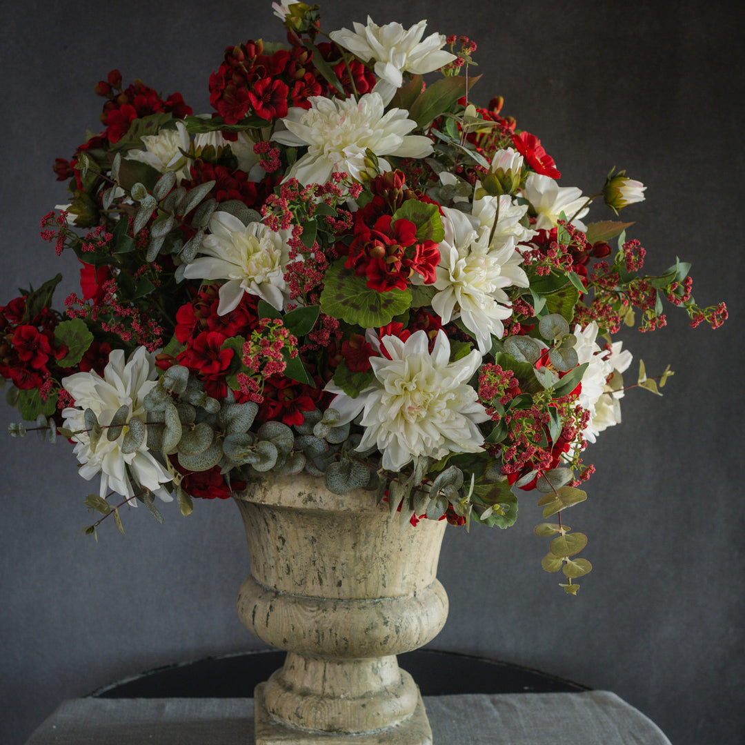 34-inch Anemone spray in white plastic with polyester petals arranged in a naturalistic silhouette.
