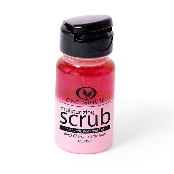 3oz Moisturizing Salt Scrub in a clear jar with visible pink salt crystals and oil.